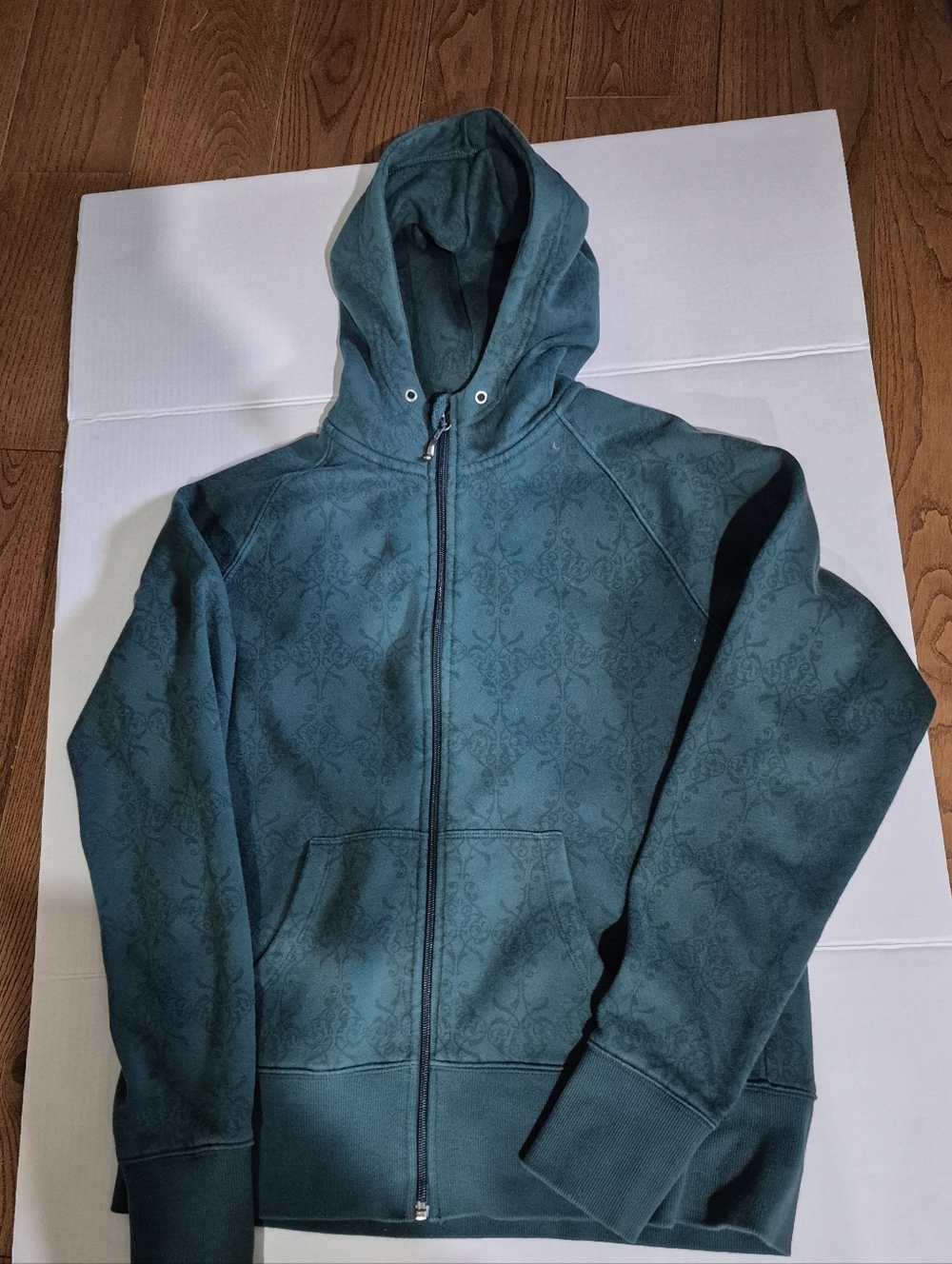 Ladies Denver Hayes Hyper Dri Teal Zip-Up Hooded Sweater Size L